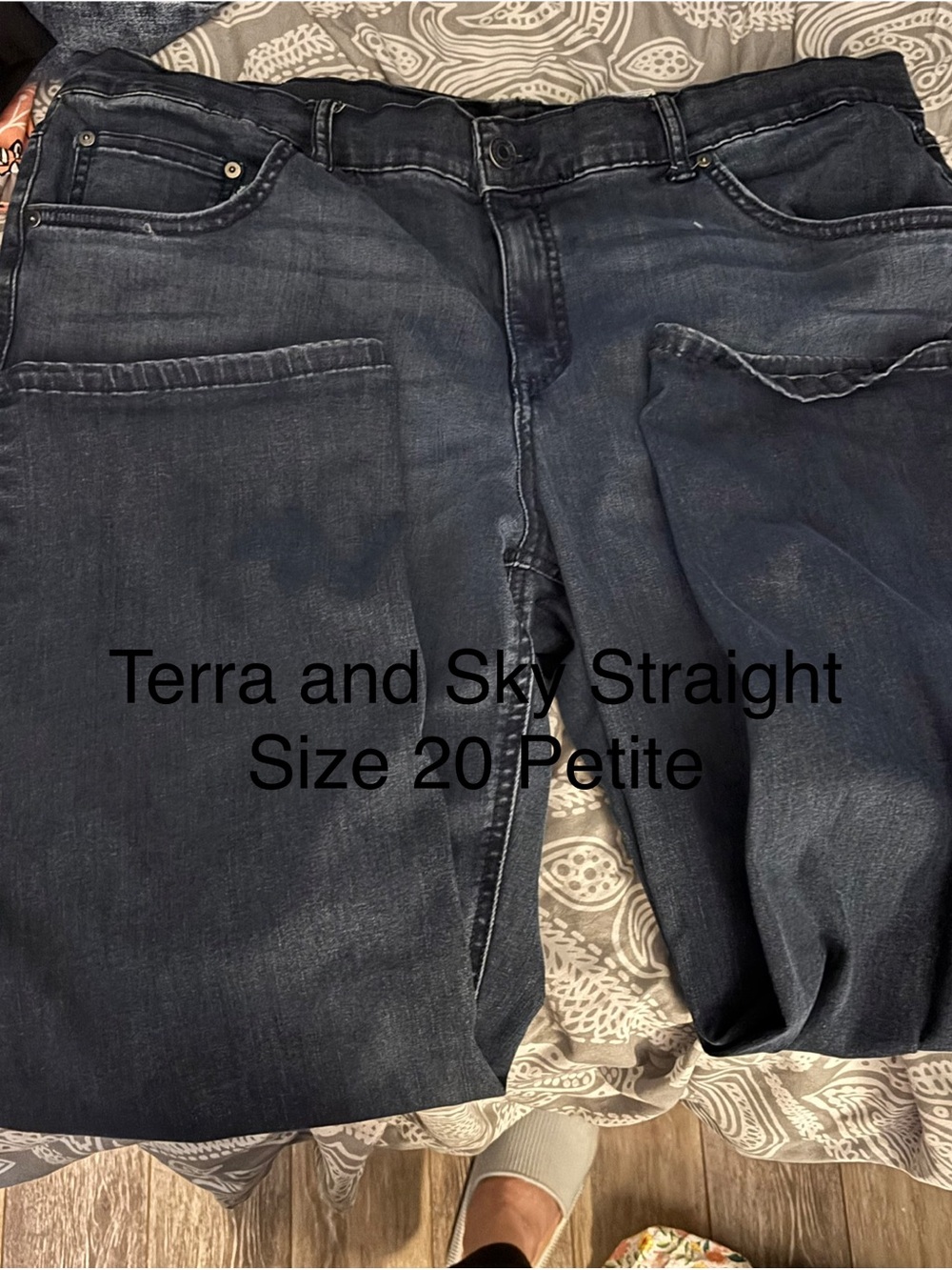Terra & Sky Dark Wash Straight Jeans - Dark Blue